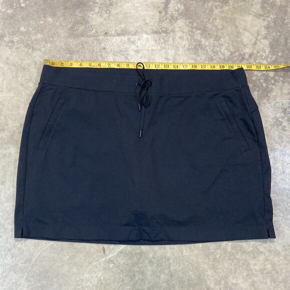 Athleta Skort Womens‎ 1X Black knit athletic mini Pockets Drawstrings - Picture 1 of 9